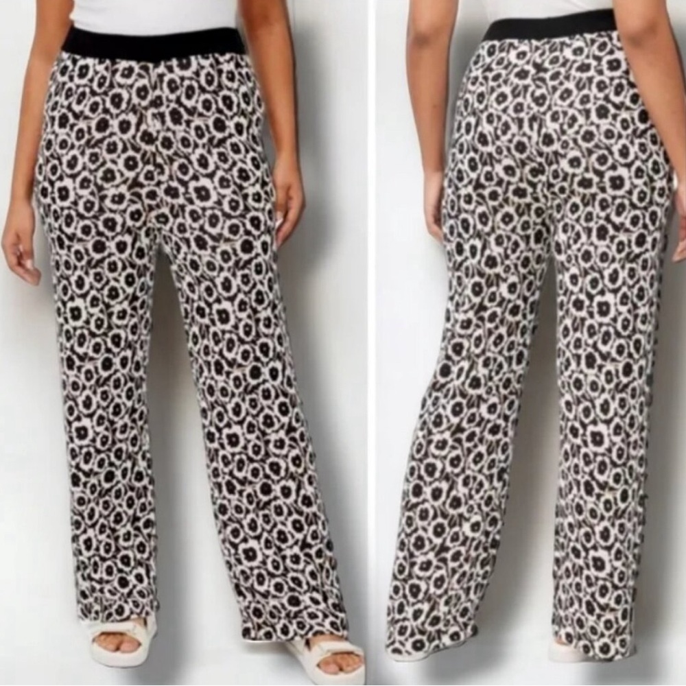 NWT DVF High Waisted Neutral Sweaterknit Poppy Flare Pants Women’s 1X